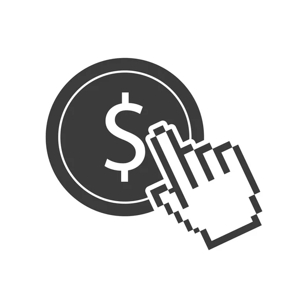Ponteiro mão cursor ícone de comércio eletrônico — Vetor de Stock