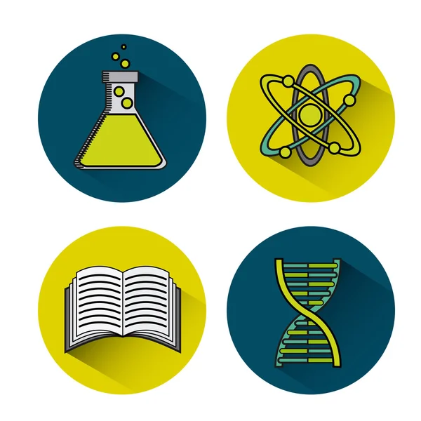 Icone piatte di scienza dei dati — Vettoriale Stock