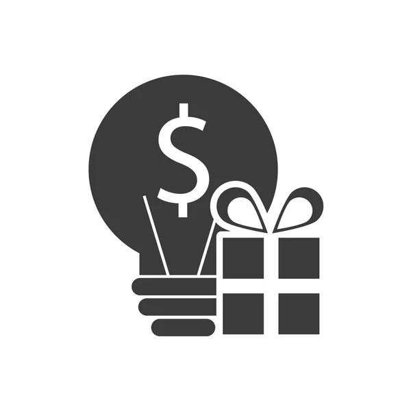 Ampoule avec icône de la finance — Image vectorielle