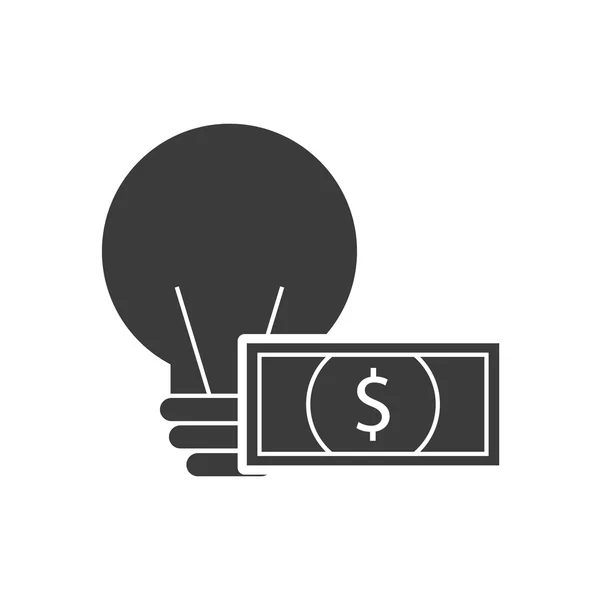 Lamp licht met financiën pictogram — Stockvector