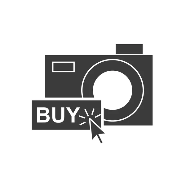 Câmera fotográfica com ícone de negócios — Vetor de Stock