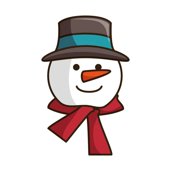 Γελοιογραφία χαμογελαστός χιονάνθρωπος — Διανυσματικό Αρχείο