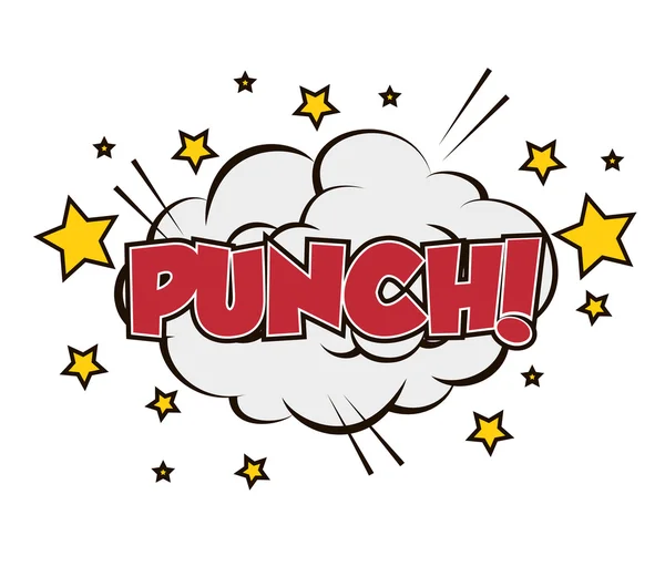 Boxe punch pop art isolé — Image vectorielle