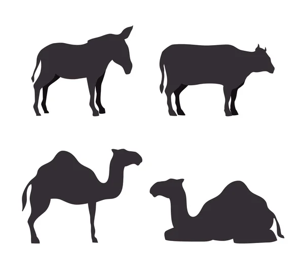 设置动物马槽设计 — 图库矢量图片