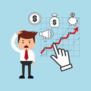 banka ve ticaret online düz simgeler