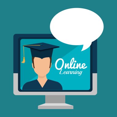 çizgi film öğrenmek online e-kitap izole tasarım