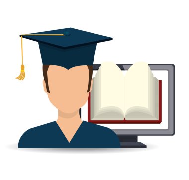 çizgi film öğrenmek online e-kitap izole tasarım