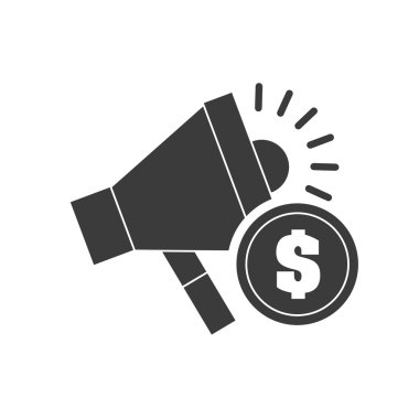 Finans simgesi ile megafon