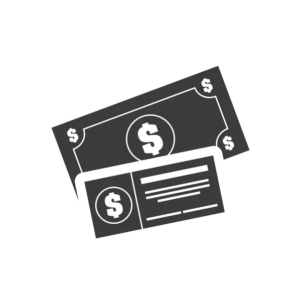 Dinero facturas con icono de finace — Vector de stock
