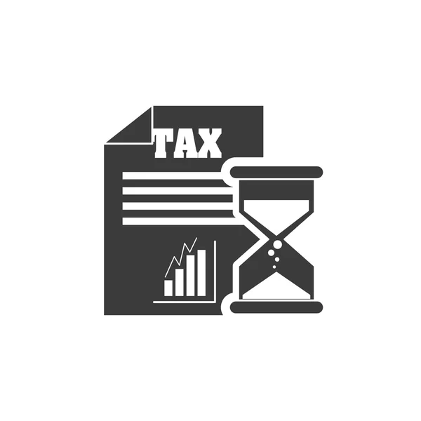 Φορολογικό έγγραφο με εικονίδιο οικονομικών — Διανυσματικό Αρχείο