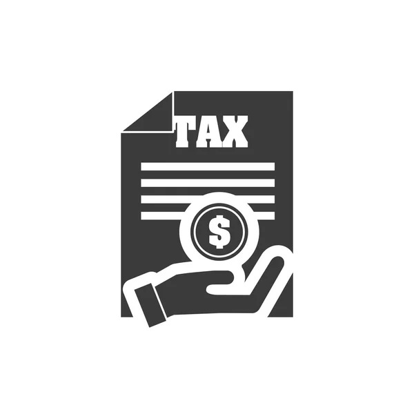 Налоговый документ с иконкой финансов — стоковый вектор