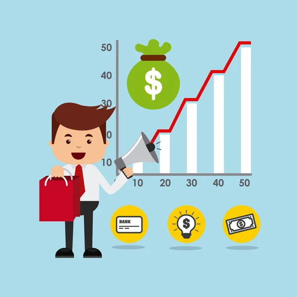 Ícones planos de comércio e finanças —  Vetores de Stock