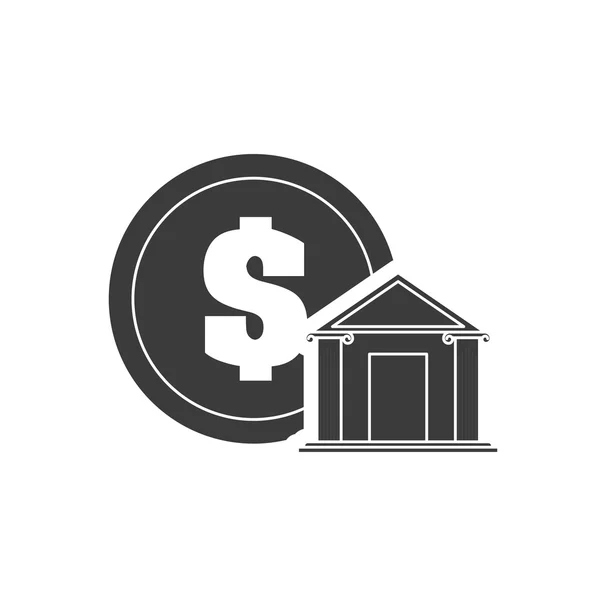 Dinheiro de moeda com ícone de finanças — Vetor de Stock