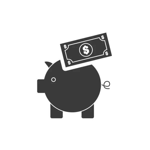 Piggy ahorros con icono de las finanzas — Archivo Imágenes Vectoriales