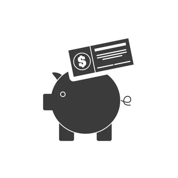 Piggy ahorros con icono de las finanzas — Archivo Imágenes Vectoriales