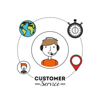 müşteri hizmet düz simgeler
