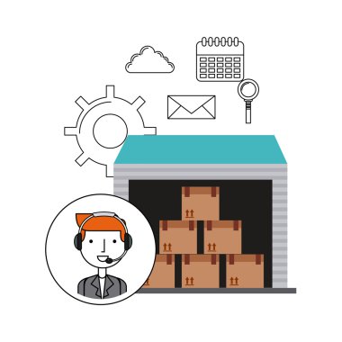 müşteri hizmet düz simgeler