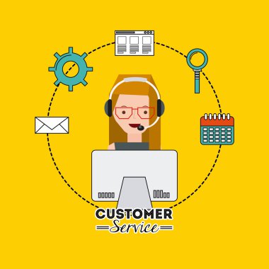müşteri hizmet düz simgeler