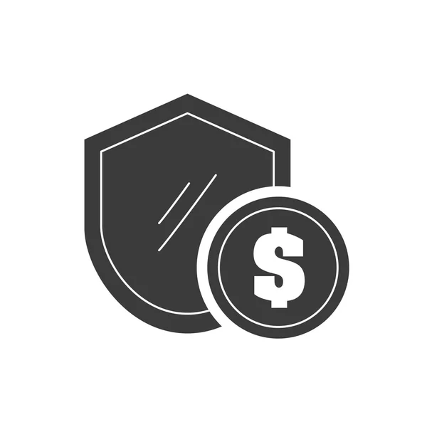 Escudo con icono de finanzas — Vector de stock