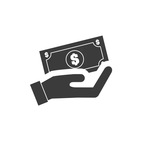 Hand human give finance icon — Stock Vector
