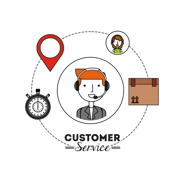 Customer service flat pictogrammen — Stockvector