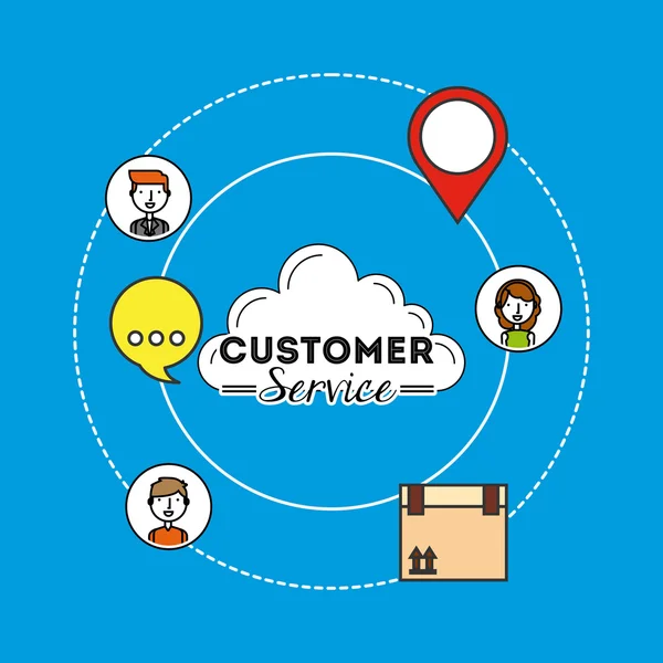 Customer service flat pictogrammen — Stockvector