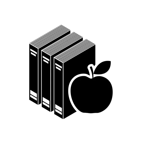 Book with apple fruit icon — Stock Vector