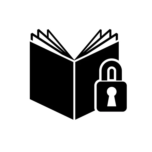Livro com ícone de cadeado — Vetor de Stock