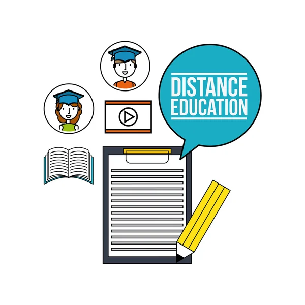 distance education flat icons