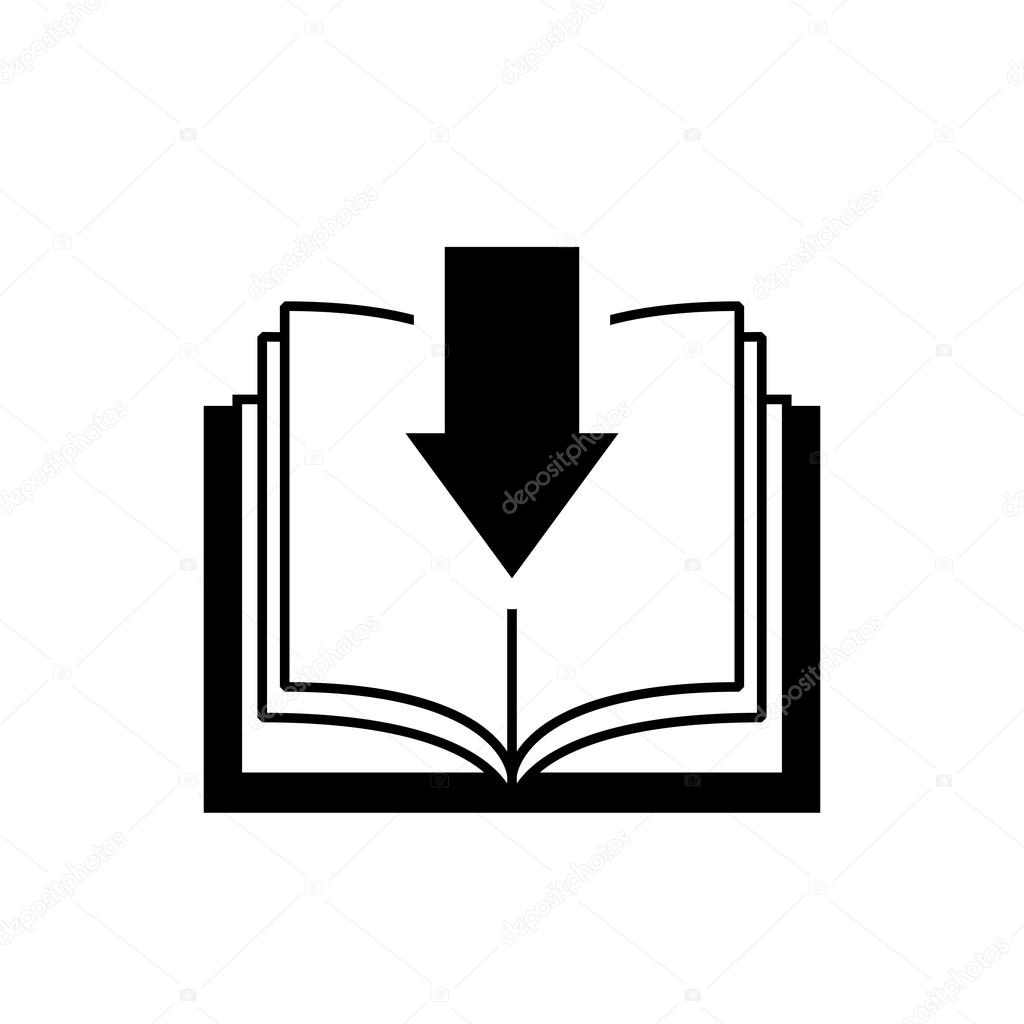 book with arrow download icon