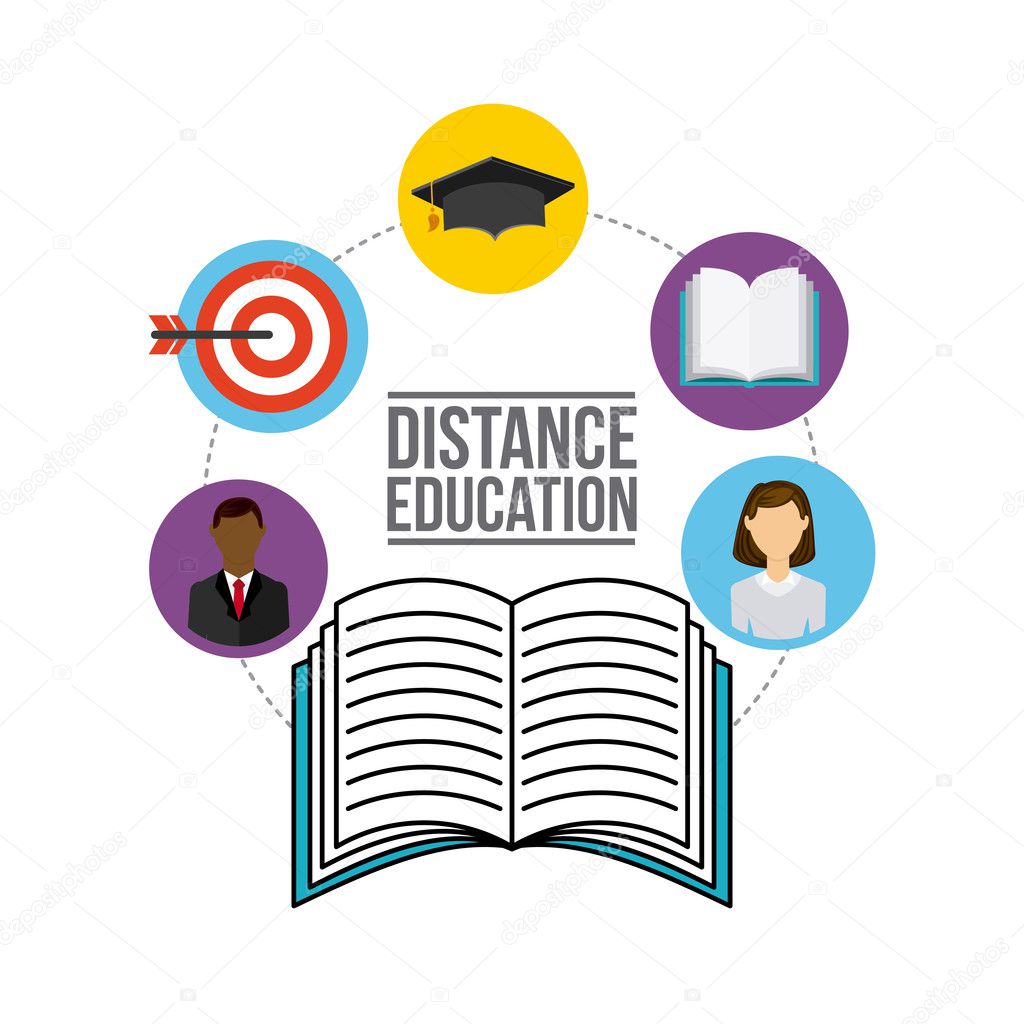 distance education flat icons