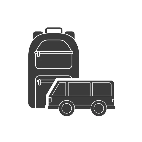 Reisetasche mit Zeltsymbol — Stockvektor
