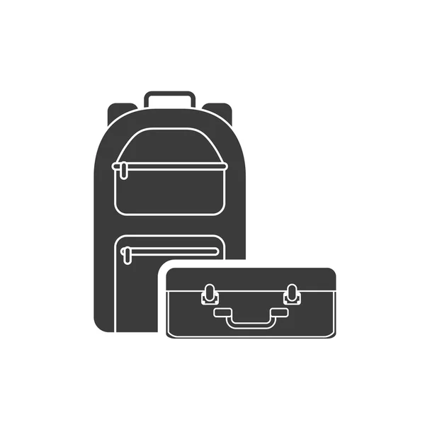 Travel bag with camping icon — Stock Vector