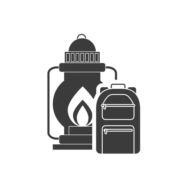 Керосиновый фонарь с иконой кемпинга — стоковый вектор