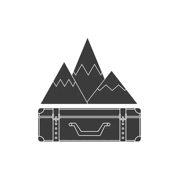 Montagne avec icône de camping — Image vectorielle