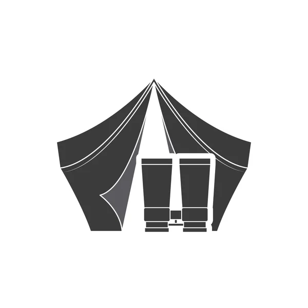 Палатка для кемпинга с иконой — стоковый вектор
