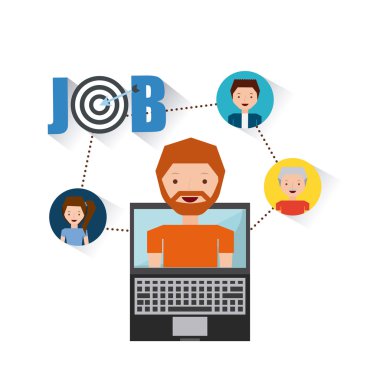 iş fırsatı online düz simgeler