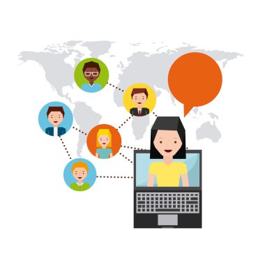 iş fırsatı online düz simgeler