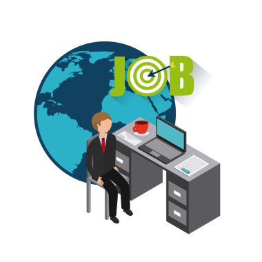 iş fırsatı online düz simgeler