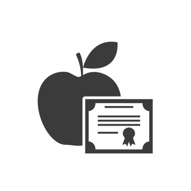 Mezuniyet okul simgesiyle sertifikalı