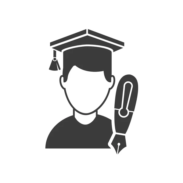 Avatar graduated with education icon — Stock Vector