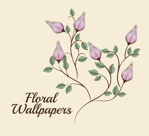 Floral wallpapers design isolated — Stock Vector