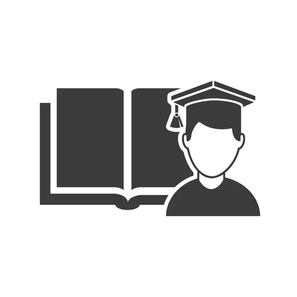 Avatar diplômé avec icône de l'éducation — Image vectorielle
