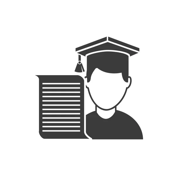 Avatar graduated with education icon — Stock Vector