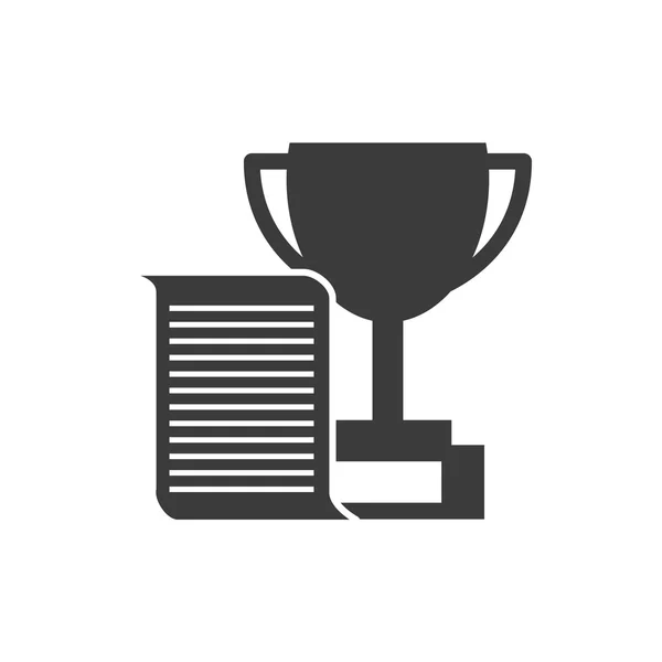 Copa de trofeo con icono de la educación — Archivo Imágenes Vectoriales