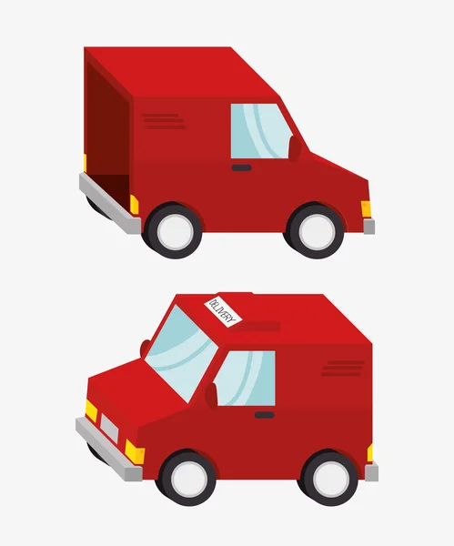 Camion de livraison transport conception isolé — Image vectorielle