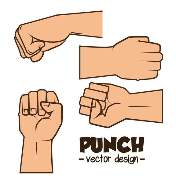 Boxning championship punch isolerade — Stock vektor