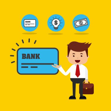 banka ve ticaret online düz simgeler