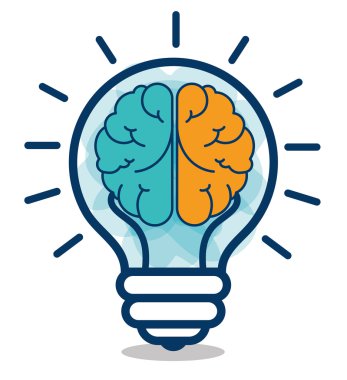 beyin fikir yaratıcı tasarım izole karikatür