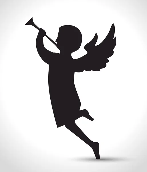 Silhouette angel manger isolated design — Stock Vector